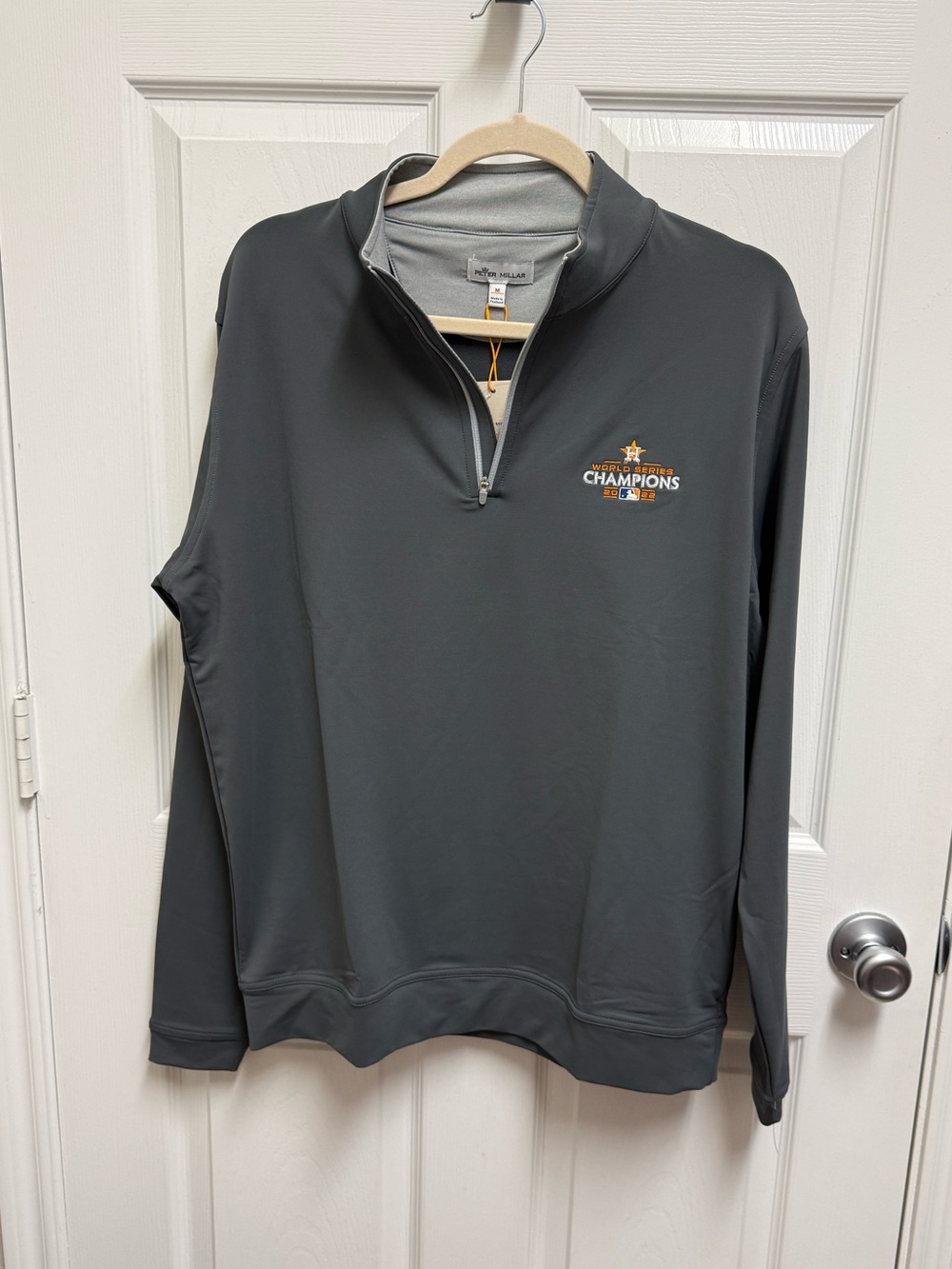 NWT Peter Millar 2022 World Series Champion Houston Astros Quarter Zip Pullover